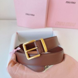 Cloni Cintura con fibbia color oro Miu Miu 35mm marrone firmate