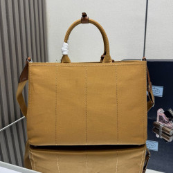 Borse tote Prada Jardinière extra large in tela di cotone marrone