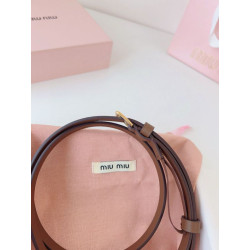 Cintura con fibbia color oro Miu Miu 15mm marrone