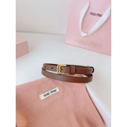 Cintura con fibbia color oro Miu Miu 15mm marrone