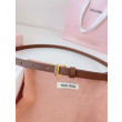 Cintura con fibbia color oro Miu Miu 15mm marrone