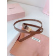Cintura con fibbia color oro Miu Miu 15mm marrone