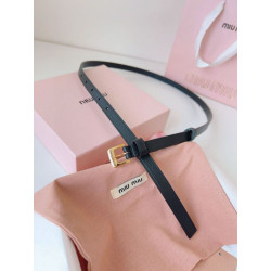 Cintura con fibbia color oro Miu Miu 15mm Nero