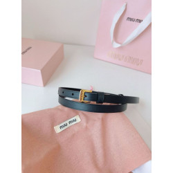 Cintura con fibbia color oro Miu Miu 15mm Nero