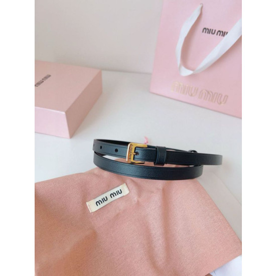 Cintura con fibbia color oro Miu Miu 15mm Nero Cintura con fibbia color oro Miu Miu 15mm Nero