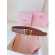 Cintura con fibbia color oro Miu Miu 35mm marrone