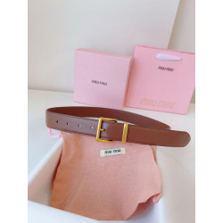 Cintura con fibbia color oro Miu Miu 35mm marrone