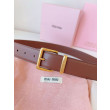Cintura con fibbia color oro Miu Miu 35mm marrone