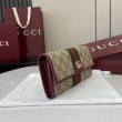 Dettagli perfetti Portafoglio continentale Gucci Ophidia 838485 Borgogna