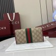 Dettagli perfetti Portafoglio continentale Gucci Ophidia 838485 Borgogna