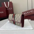 Dettagli perfetti Portafoglio continentale Gucci Ophidia 838485 Borgogna