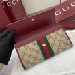Dettagli perfetti Portafoglio continentale Gucci Ophidia 838485 Borgogna