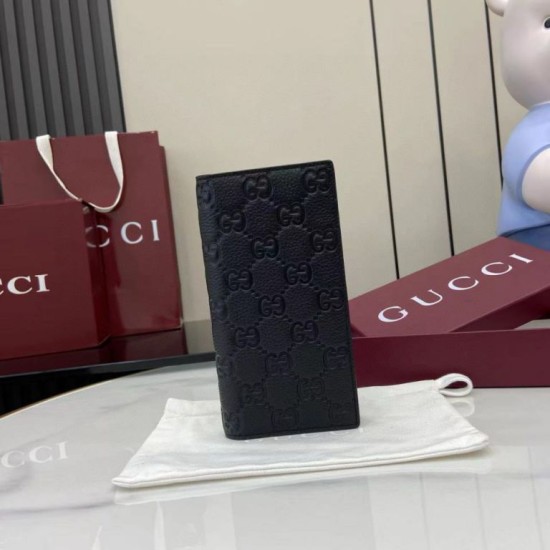 imitazione Portafoglio lungo Gucci GG Emblem 835014 nero