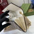 Portafoglio Gucci GG Marmont bicolore con catena 546585 marrone/Bianco