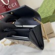 Portafoglio Gucci GG Marmont bicolore con catena 546585 marrone/nero
