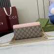 Portafoglio Gucci GG Marmont bicolore con catena 546585 marrone/Rosa