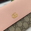 Portafoglio Gucci GG Marmont bicolore con catena 546585 marrone/Rosa
