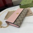 Portafoglio Gucci GG Marmont bicolore con catena 546585 marrone/Rosa