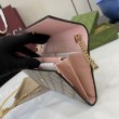 Portafoglio Gucci GG Marmont bicolore con catena 546585 marrone/Rosa