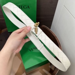 Cloni Pari all'originale replica Cintura BV Andiamo Intrecciato Nappa 2cm verde/bianco/caffè firmate