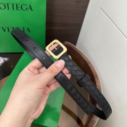Cloni Alta gamma replica Cintura BV Contour Intrecciato piccolo seta intrecciata Nero firmate