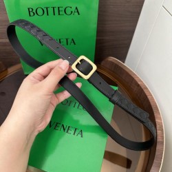 Cloni Alta gamma replica Cintura BV Contour Intrecciato piccolo seta intrecciata Nero firmate