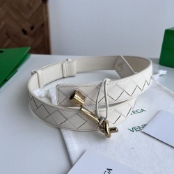 Cloni Alta gamma replica Cintura tessuto a quadri grandi BV Andiano Intreccio caffè firmate