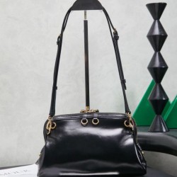 Replica di lusso Pochette Miu Miu Honey Caprice con stampa a conchiglia 5BF131 Nero Imitazioni Cloni Pochette Miu Miu Honey Caprice con stampa a conchiglia 5BF131 Nero firmate