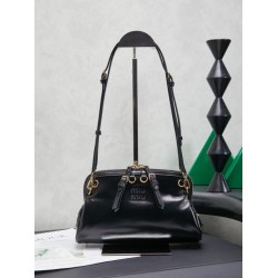 Pochette Miu Miu Honey Caprice con stampa a conchiglia 5BF131 Nero