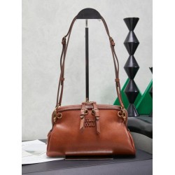 Pochette Miu Miu Honey Caprice con stampa a conchiglia 5BF131 Marrone