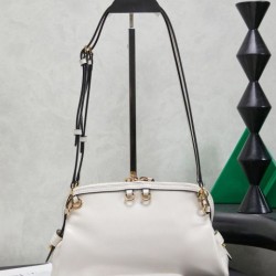 Replica di lusso Pochette Miu Miu Honey Caprice con stampa a conchiglia 5BF131 Bianco Imitazioni Cloni Pochette Miu Miu Honey Caprice con stampa a conchiglia 5BF131 Bianco firmate