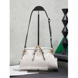 Pochette Miu Miu Honey Caprice con stampa a conchiglia 5BF131 Bianco