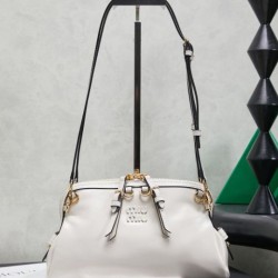 Cloni Pochette Miu Miu Honey Caprice con stampa a conchiglia 5BF131 Bianco firmate