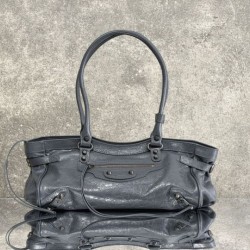 Cloni Borse Replica a tracolla Balenciaga Le City East-West grigia firmate