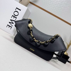 Cloni Borse Firmate Replica a tracolla media Loewe Ola nera firmate