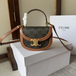 Cloni Borsa Celine Mini Besace Clea Triomphe Canvas Pelle di vitello firmate