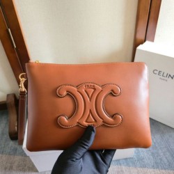 Cloni Piccola pochette Celine con tracolla pelle di vitello liscia Marrone firmate