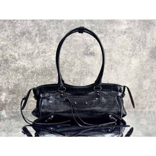 Borsa a tracolla Balenciaga Le City East-West Nero