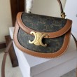 Borsa Celine Mini Besace Clea Triomphe Canvas Pelle di vitello