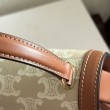 Borsa Celine Mini Besace Clea Triomphe Canvas Pelle di vitello beige