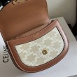 Borsa Celine Mini Besace Clea Triomphe Canvas Pelle di vitello beige