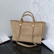 Borsa tote Chanel Deauville Beach Shopping AS3257 rafia Marrone