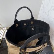 Borsa tote Chanel Deauville Beach Shopping AS3257 Rafia Nero