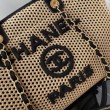 Borsa tote Chanel Deauville Beach Shopping AS3257 Rafia Nero
