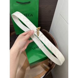 Pari all'originale replica Cintura BV Andiamo Intrecciato Nappa 2cm verde/bianco/caffè