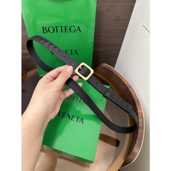 Alta gamma replica Cintura BV Contour Intrecciato piccolo seta intrecciata Nero