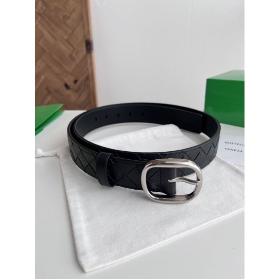 Cintura Intreccio Intreccio Check Da Uomo Bottega Veneta Nero