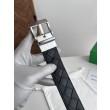 Cintura Intreccio Intreccio Reversibile Check Da Uomo Bottega Veneta Nero Argento