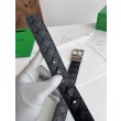 Cintura Intreccio Intreccio Reversibile Check Da Uomo Bottega Veneta Nero Argento