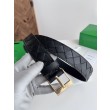 Qualità superiore replica Cintura Intreccio Intreccio Reversibile Check Da Uomo Bottega Veneta Nero Oro